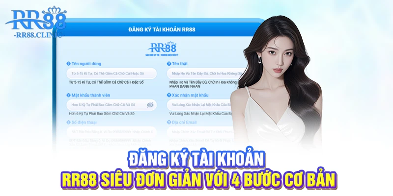 Đăng ký tài khoản RR88 siêu đơn giản với 4 bước cơ bản
